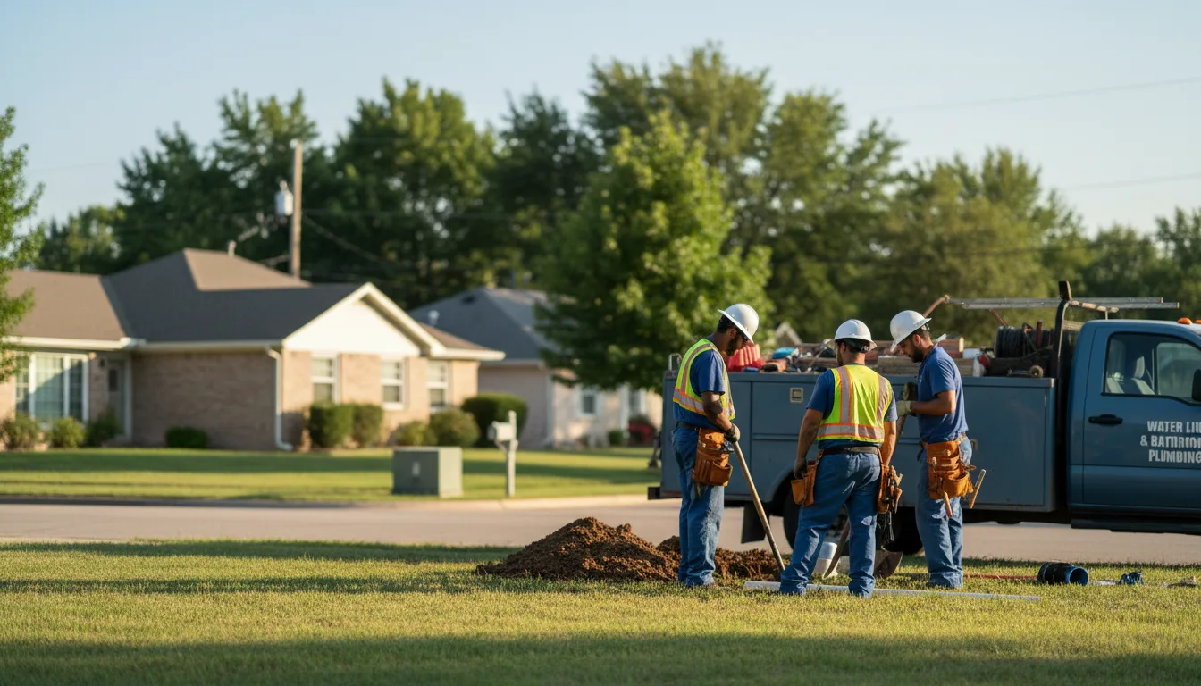Residential water line and bathroom plumbing service in Lohman, MO